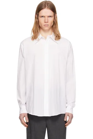 Random Identities White Seersucker Large Collar Shirt