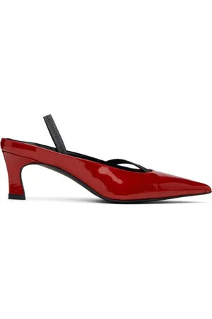 Justine Clenquet Red Sofia Slingback Heels