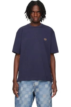 Solid Navy Embroidered Logo T-shirt