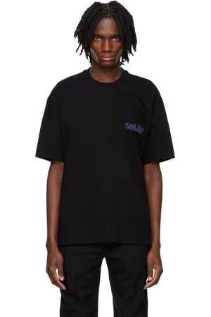 Solid Black Embroidered Graphic T-shirt