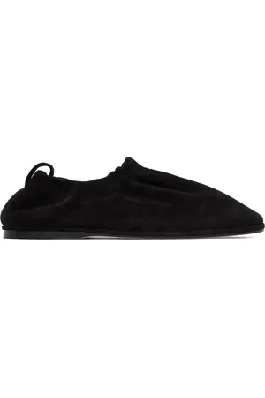 Lauren Manoogian Black Suede Banded Ballerina Flats