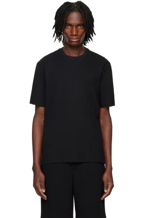 Solid Black Embroidered Logo T-shirt