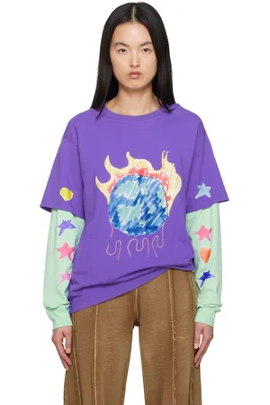 Kids Worldwide Purple & Green Double Layered Long Sleeve T-shirt