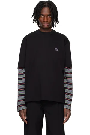 Solid Black Embroidered Logo T-shirt
