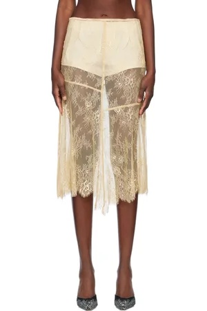 Stand Studio Beige Mathilde Midi Skirt