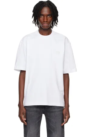 Solid White Embroidered Logo T-shirt