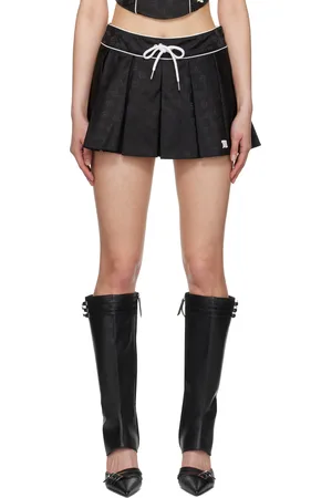 MISBHV Black Monogram Nylon Miniskirt