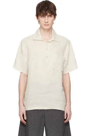 Oas Off-White Girona Linen Polo