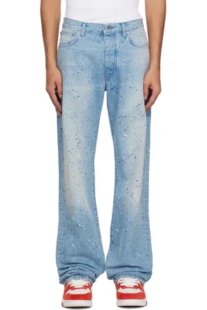OFF-WHITE Blue Paint Splatter Jeans