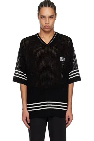 WOOYOUNGMI Black V-Neck T-shirt