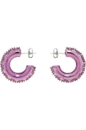 Justine Clenquet Purple Nina Medium Earrings