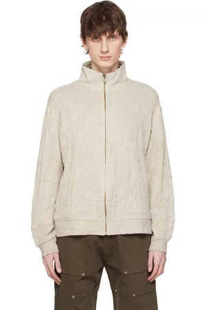 Serapis Beige Knit Wave Track Jacket