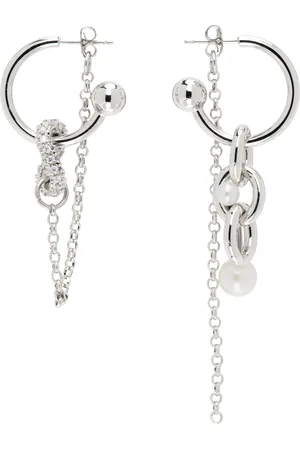 Justine Clenquet Silver Abel Pearl Earrings