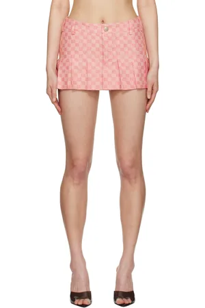 MISBHV SSENSE Exclusive Pink Jacquard Monogram School Miniskirt