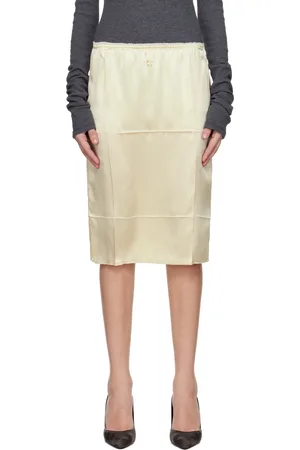 Commission Beige Creased Slip Midi Skirt