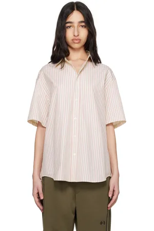 Commission Off-White & Red Banker Short Sleeve Shirt