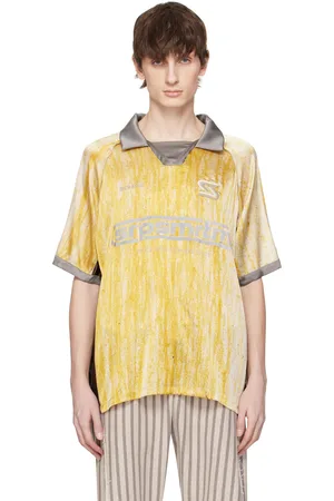 Serapis Yellow Drips Silk Football Polo