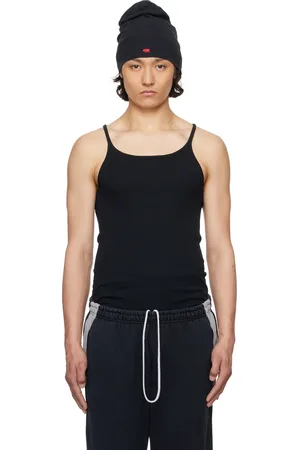 GREG ROSS Black Ribbed Tank Top
