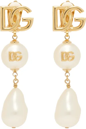 Dolce & Gabbana Gold Teardrop & Cabochon 