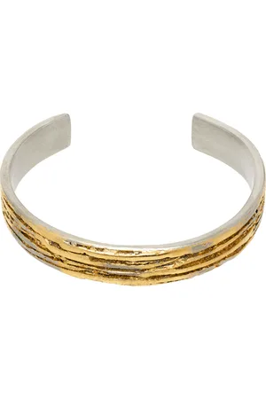 RAINMAKER KYOTO Silver & Gold Yamazaki Wax Casting Crafts Edition Narrow Bangle Bracelet