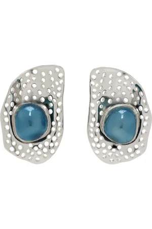 Kiko Kostadinov Silver & Blue Alis Dish Earrings