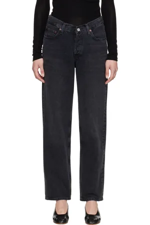 AGOLDE Black V-Waist Baggy Jeans