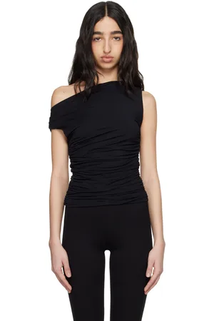 RAG&BONE Black Luca Shirred Top