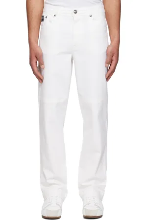 VERSACE White Logo Plaque Jeans
