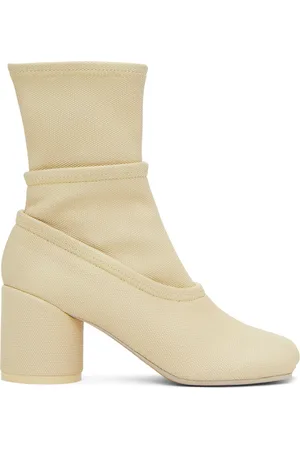 Maison Margiela Off-White Canvas Ankle Boots