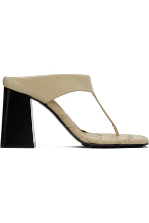Bottega Veneta Beige Marella Thong Heeled Sandals