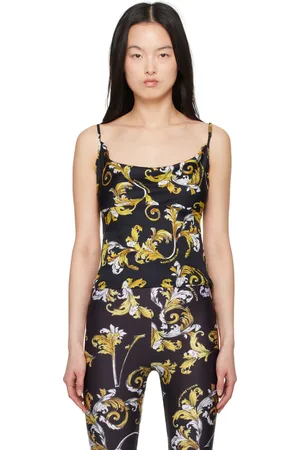 VERSACE Balck & Yellow Outline Barocco Camisole