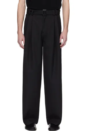 LGN LOUIS GABRIEL NOUCHI Black Wide Smoking Double Pleats Trousers