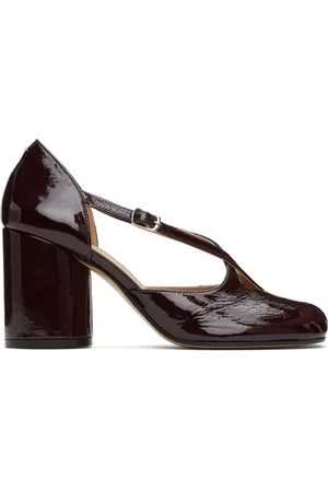 Maison Margiela Burgundy Tabi Pump Sandal Heels