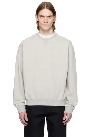 Jil Sander Gray Embroidered Logo Sweatshirt