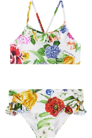 Dolce & Gabbana Kids Multicolor Floral Print Bikini