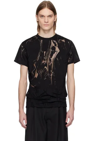 LGN LOUIS GABRIEL NOUCHI Black Marbled Jersey T-shirt