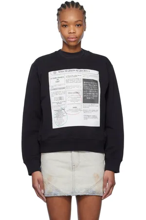 Maison Margiela Black Newspaper Print Jersey Sweatshirt