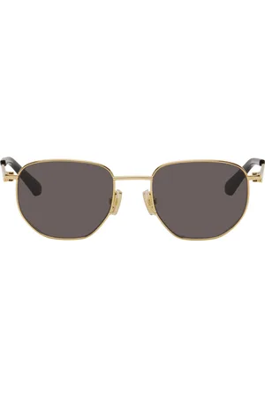 Bottega Veneta Gold Round Sunglasses