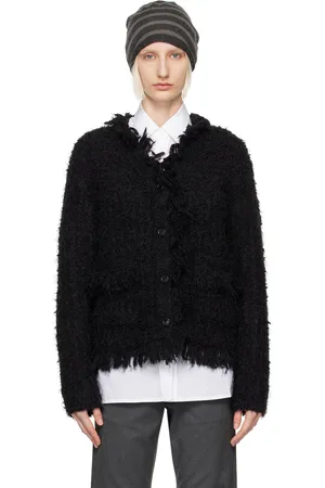 OPEN YY Black Y-Neck Cardigan