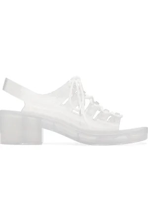 Bottega Veneta Off-White Pudding Jelly Heeled Sandals