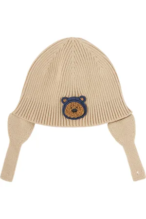 Moncler Baby Beige Graphic Beanie