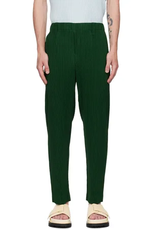 Issey Miyake Green Tailored Pleats 1 Trousers