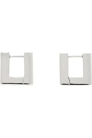 TOM WOOD Silver Square Hoops Small Earrings
