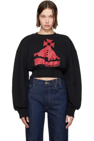 Vivienne Westwood Black Sunken Orb Crop Sander Sweatshirt