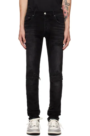 AMIRI Black MX1 Bandana Jacquard Jeans