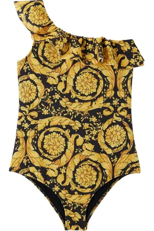 VERSACE Kids Black Barocco One-Piece Swimsuit