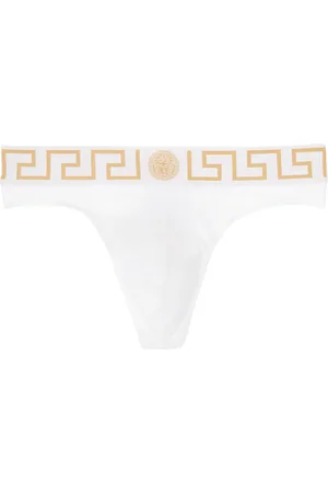 VERSACE White Greca Border Briefs