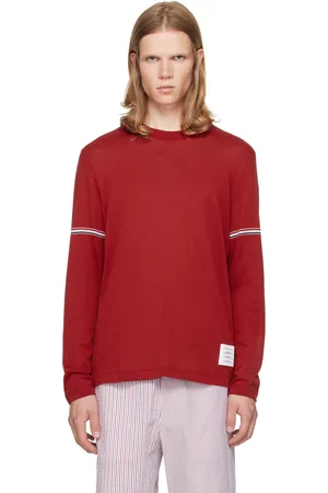 Thom Browne Red Stripe Long Sleeve T-Shirt