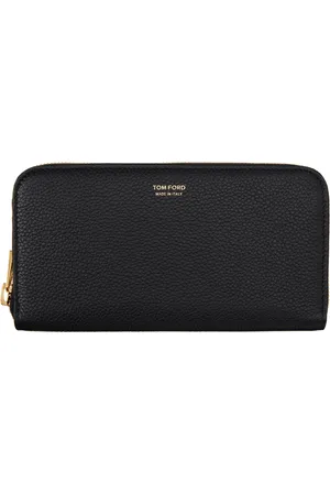 Tom Ford Black Soft Grain Leather Travel Wallet