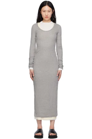 Jil Sander Gray Layered Maxi Dress